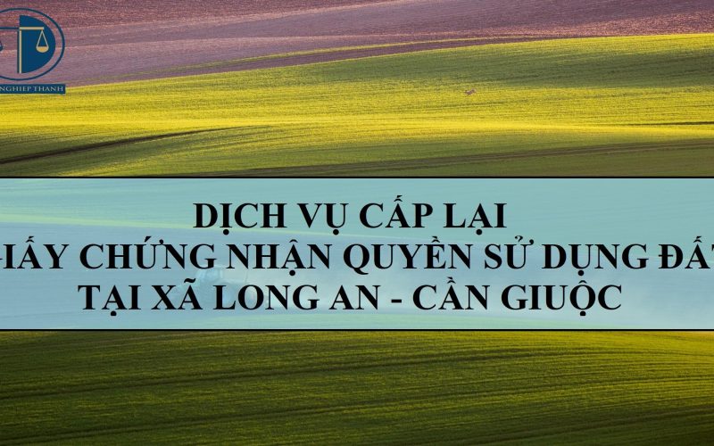 Dịch vụ cấp lại Giấy chứng nhận quyền sử dụng đất tại xã Long An, huyện Cần Giuộc