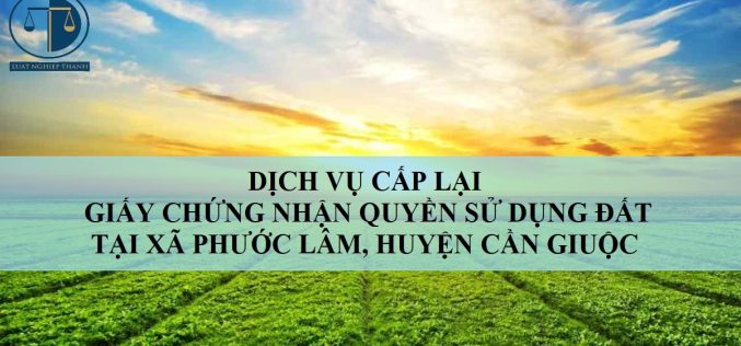 Dịch vụ cấp lại Giấy chứng nhận quyền sử dụng đất tại xã Phước Lâm, huyện Cần Giuộc