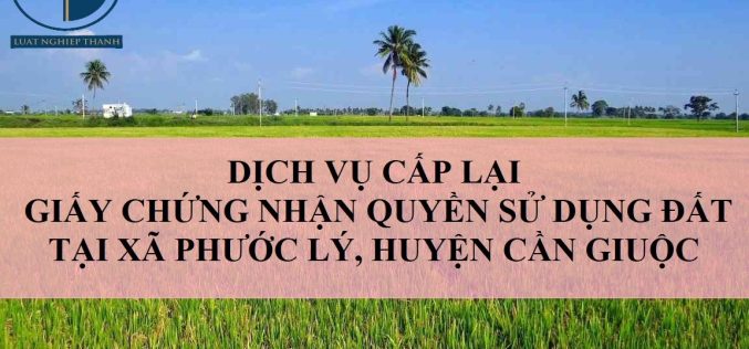 Dịch vụ cấp lại Giấy chứng nhận quyền sử dụng đất tại xã Phước Lý, huyện Cần Giuộc