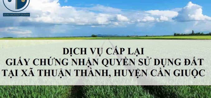 Dịch vụ cấp lại Giấy chứng nhận quyền sử dụng đất tại xã Thuận Thành, huyện Cần Giuộc