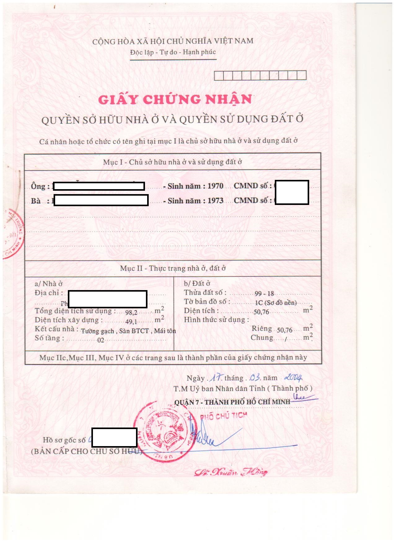 Thủ tục cấp lại giấy chứng nhận quyền sử dụng đất
