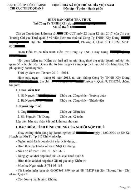Biên bản kiểm tra