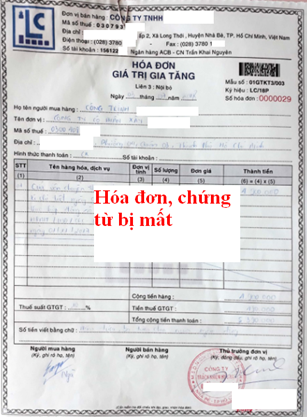 Phạt mất hóa đơn chứng từ